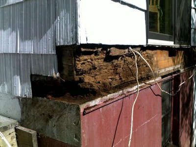 severe wood rot house ledger