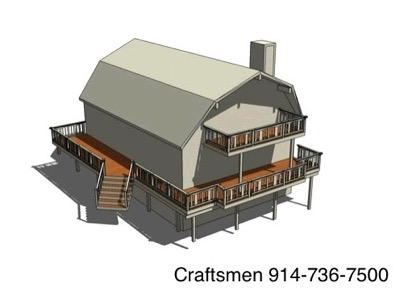 barn house balcony deck sketch