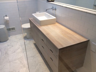 bathroom modern wood counter tile