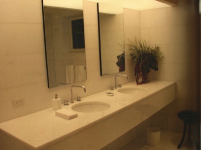 bathroom modern double sinks